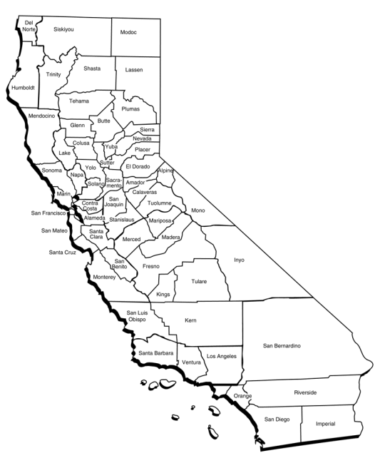 Map of California counties